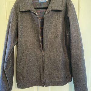 Vintage Pendleton Gray Zip-Up Jacket with Collared Neckline